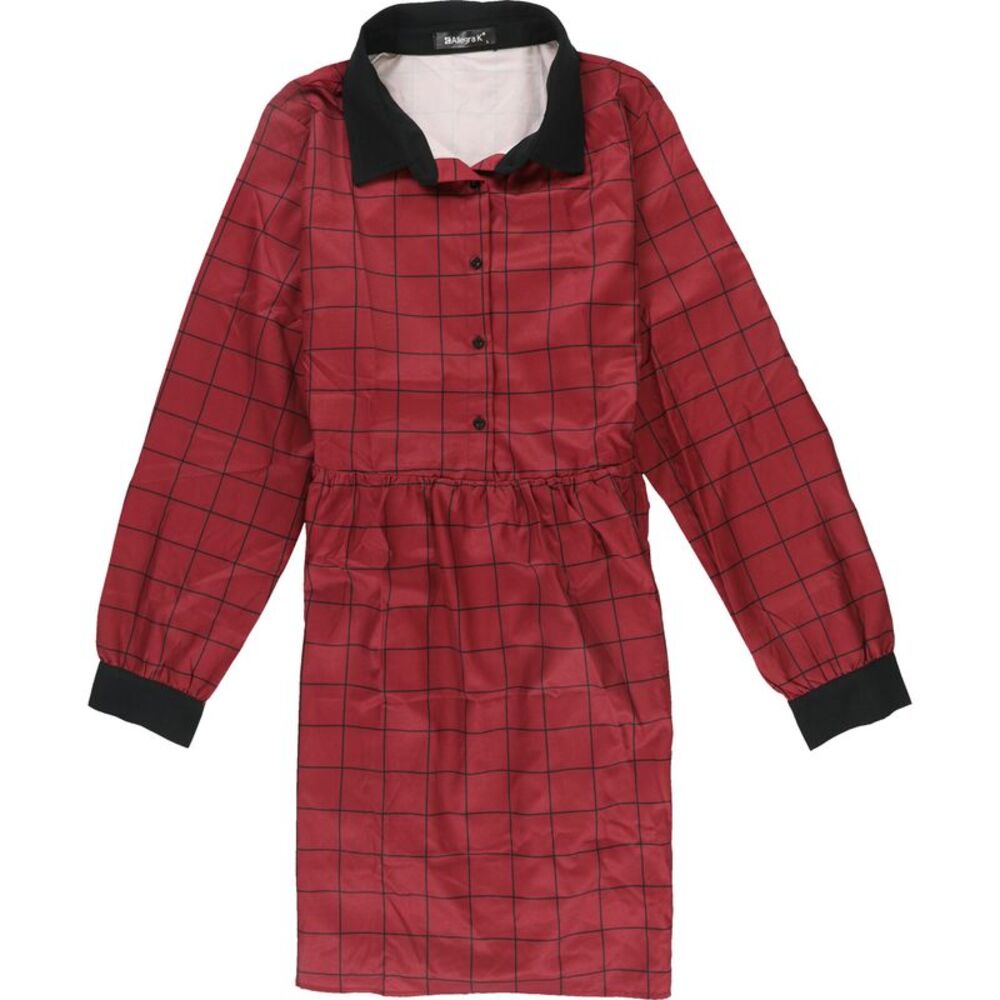 Allegra K Womens Checke Black Shirt Dress, NWT